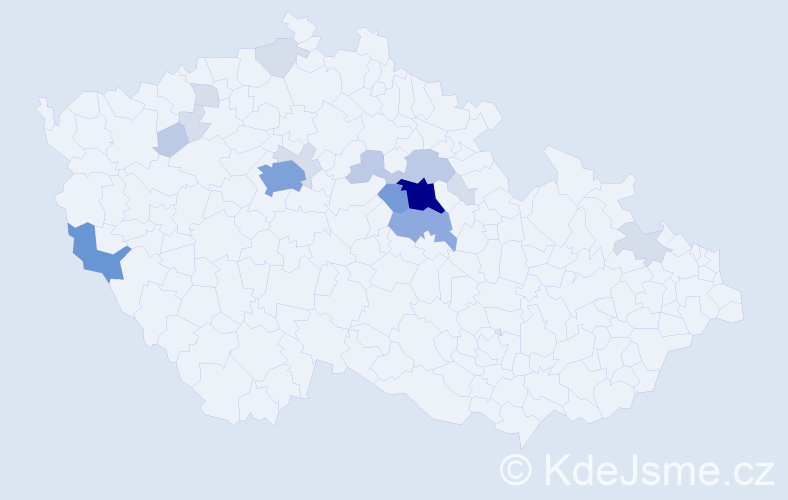 Příjmení: 'Čapský', počet výskytů 52 v celé ČR