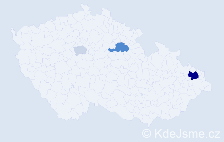 Příjmení: 'Potempová', počet výskytů 6 v celé ČR