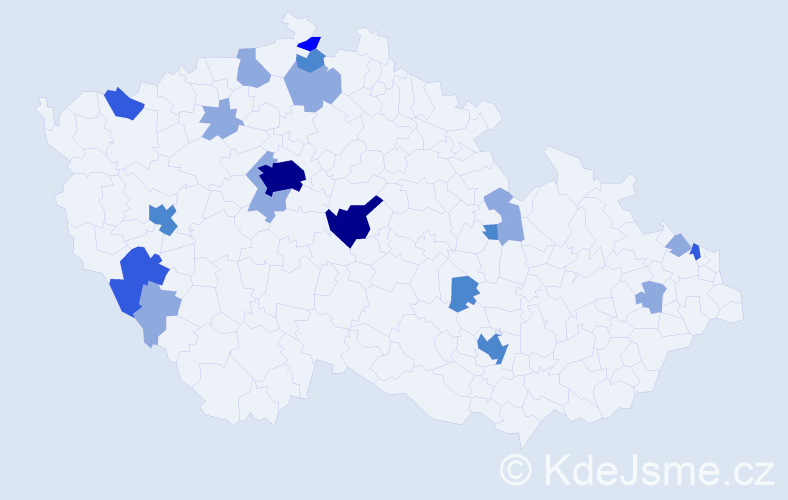 Příjmení: 'Maco', počet výskytů 42 v celé ČR