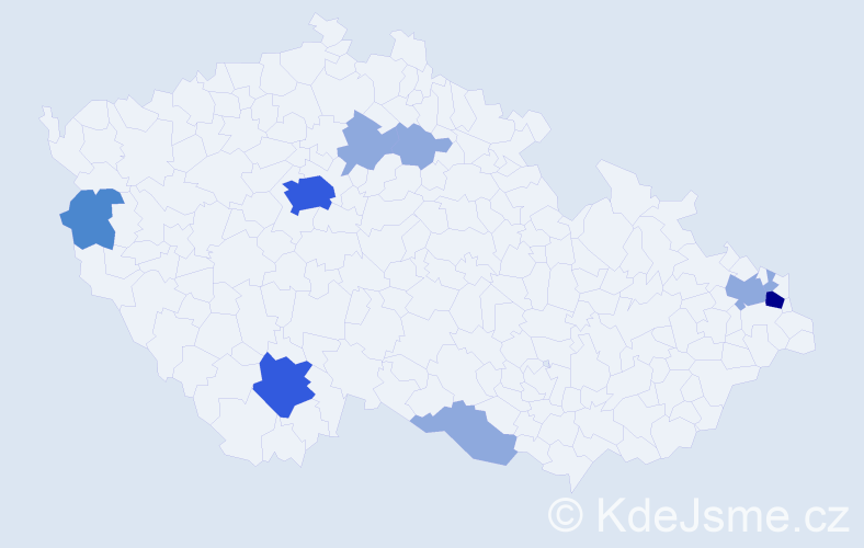Příjmení: 'Drbúlová', počet výskytů 18 v celé ČR