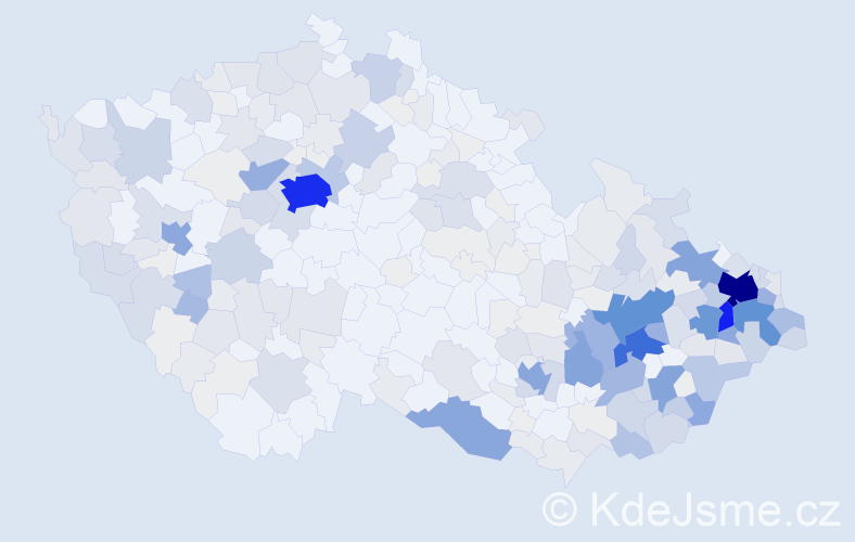 Příjmení: 'Raška', počet výskytů 1297 v celé ČR