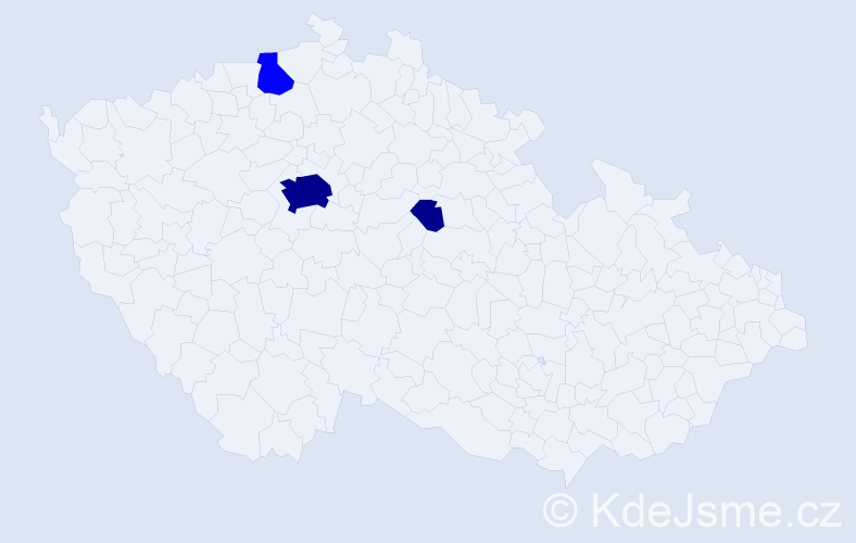 Příjmení: 'Audi', počet výskytů 5 v celé ČR