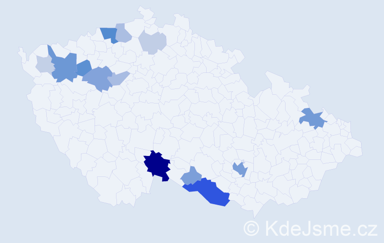 Příjmení: 'Bindr', počet výskytů 48 v celé ČR