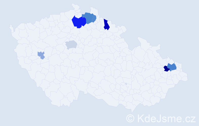 Příjmení: 'Nosal', počet výskytů 14 v celé ČR
