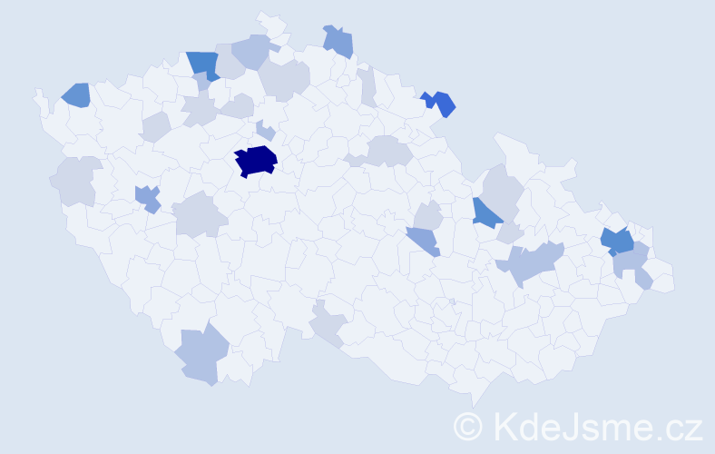 Příjmení: 'Baníková', počet výskytů 90 v celé ČR