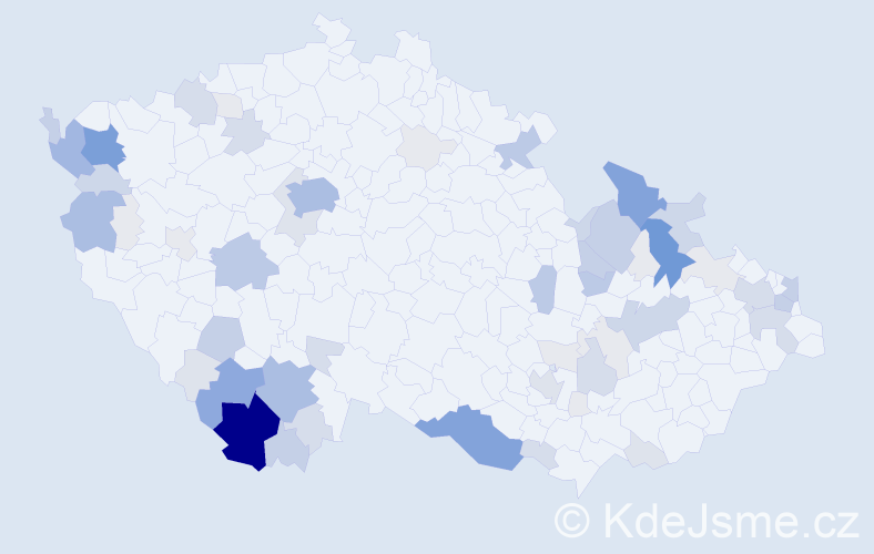 Příjmení: 'Kutlák', počet výskytů 280 v celé ČR