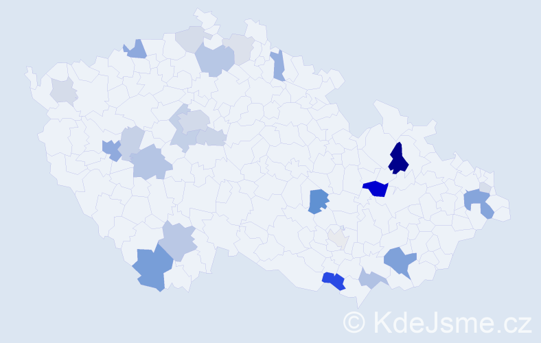 Příjmení: 'Procháska', počet výskytů 64 v celé ČR