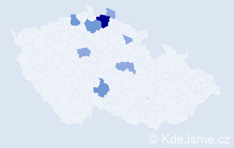 Příjmení: 'Toločko', počet výskytů 16 v celé ČR