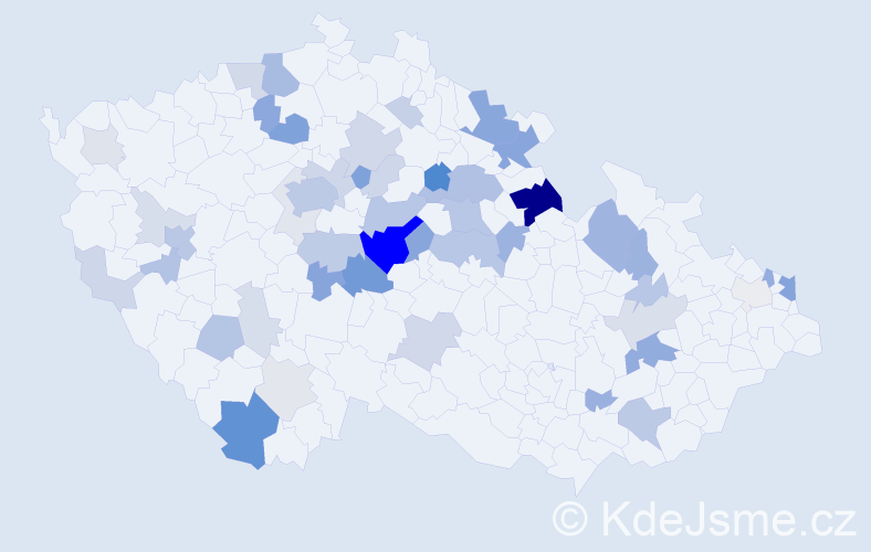 Příjmení: 'Pilc', počet výskytů 157 v celé ČR