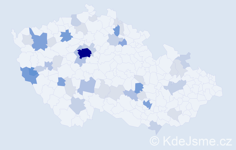 Příjmení: 'Antony', počet výskytů 126 v celé ČR