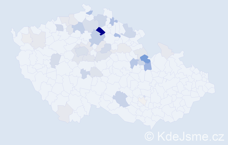 Příjmení: 'Ferkl', počet výskytů 152 v celé ČR