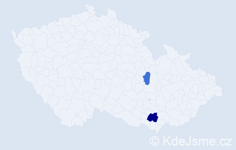 Příjmení: 'Kaferna', počet výskytů 3 v celé ČR