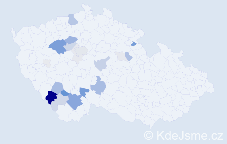 Příjmení: 'Topka', počet výskytů 66 v celé ČR