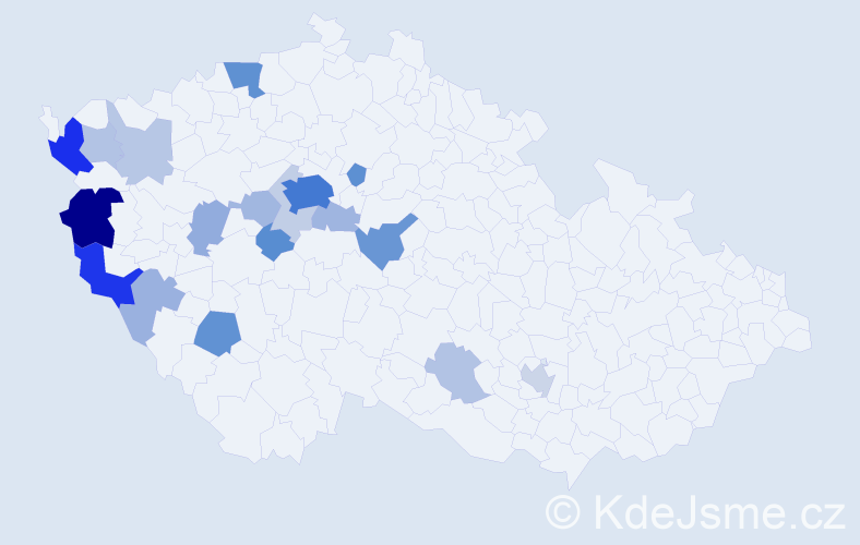Příjmení: 'Vachudová', počet výskytů 70 v celé ČR
