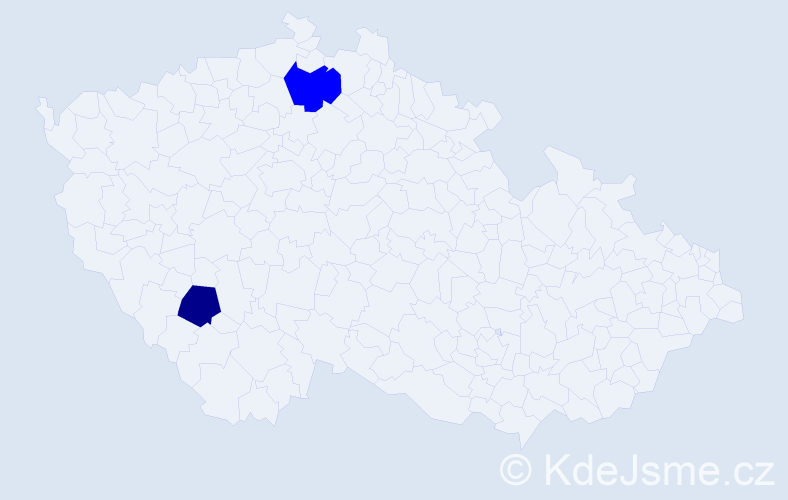 Příjmení: 'Fringošová', počet výskytů 5 v celé ČR