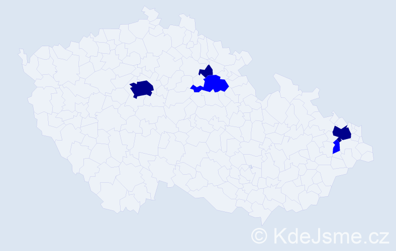 Příjmení: 'Kmit', počet výskytů 8 v celé ČR