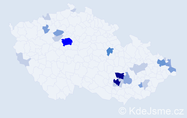 Příjmení: 'Lakota', počet výskytů 68 v celé ČR