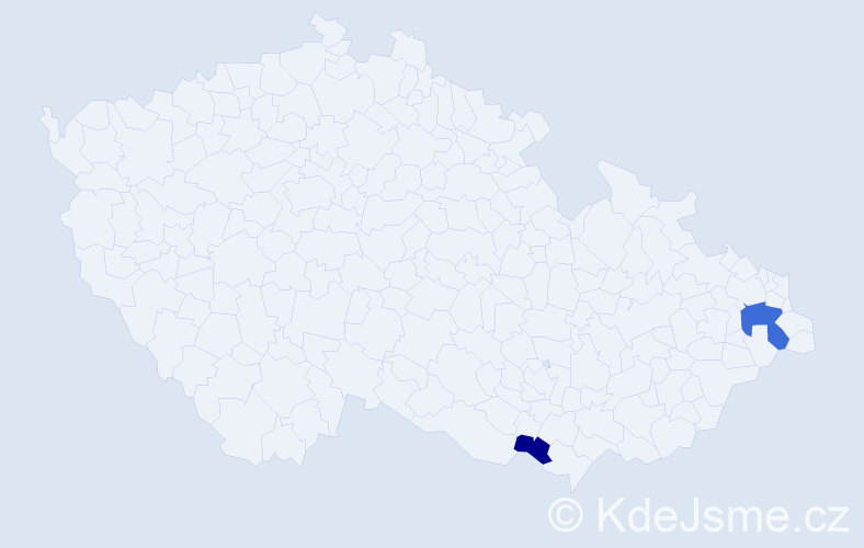 Příjmení: 'Svoják', počet výskytů 7 v celé ČR