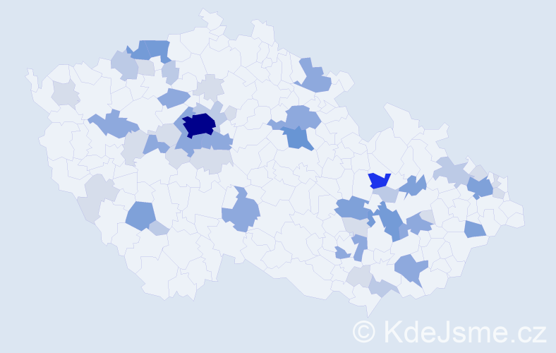 Příjmení: 'Bergová', počet výskytů 145 v celé ČR