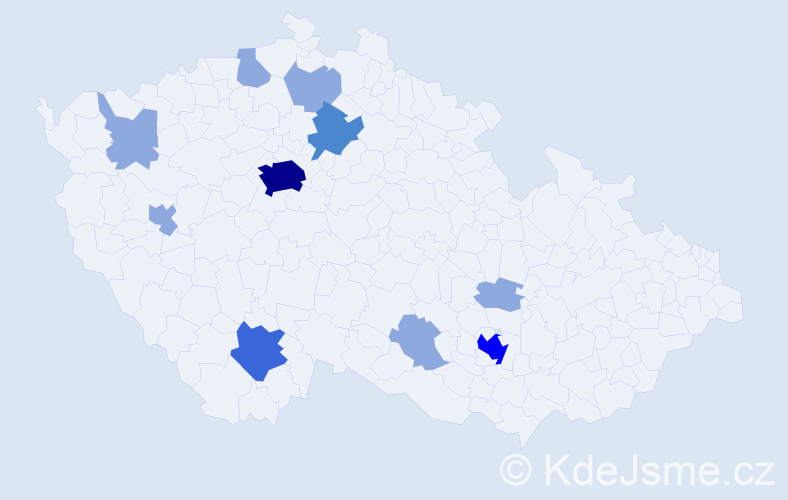 Příjmení: 'Miroshnichenko', počet výskytů 25 v celé ČR