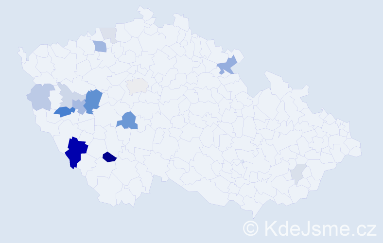 Příjmení: 'Dach', počet výskytů 36 v celé ČR