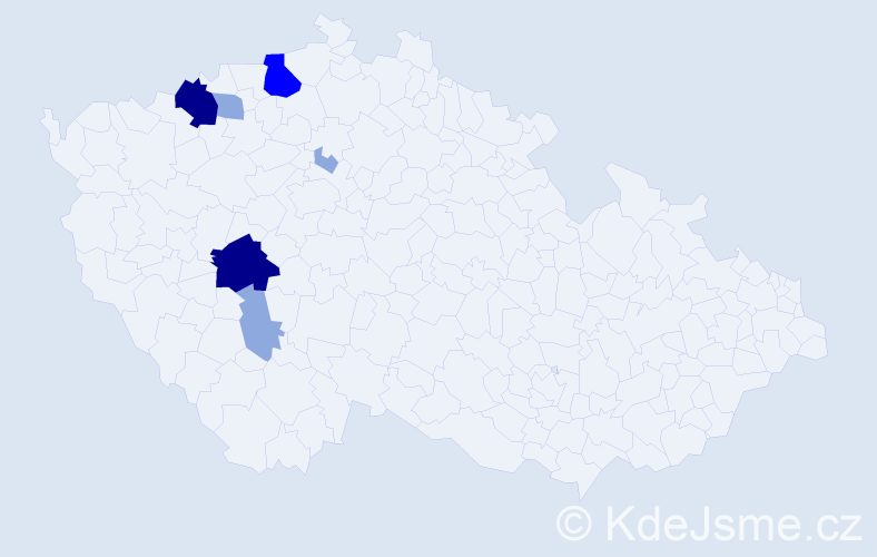 Příjmení: 'Gadžová', počet výskytů 17 v celé ČR