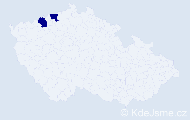 Příjmení: 'Vlahačová', počet výskytů 2 v celé ČR