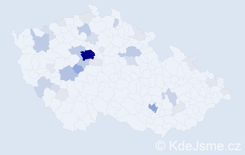 Příjmení: 'Karnet', počet výskytů 108 v celé ČR