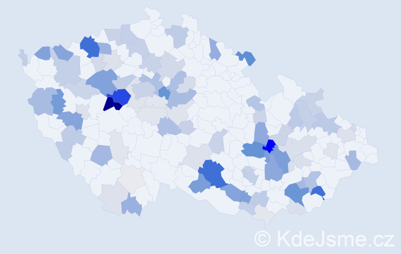 Příjmení: 'Abrahám', počet výskytů 361 v celé ČR