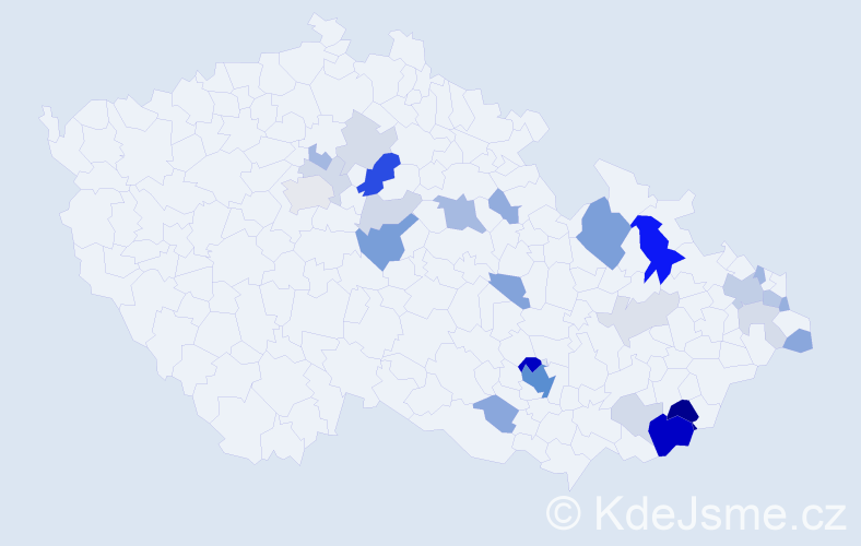 Příjmení: 'Piják', počet výskytů 82 v celé ČR