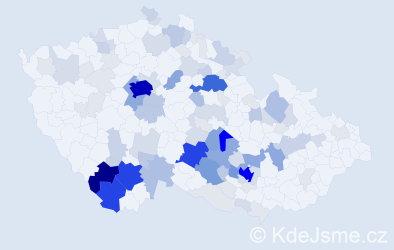 Příjmení: 'Šandera', počet výskytů 428 v celé ČR