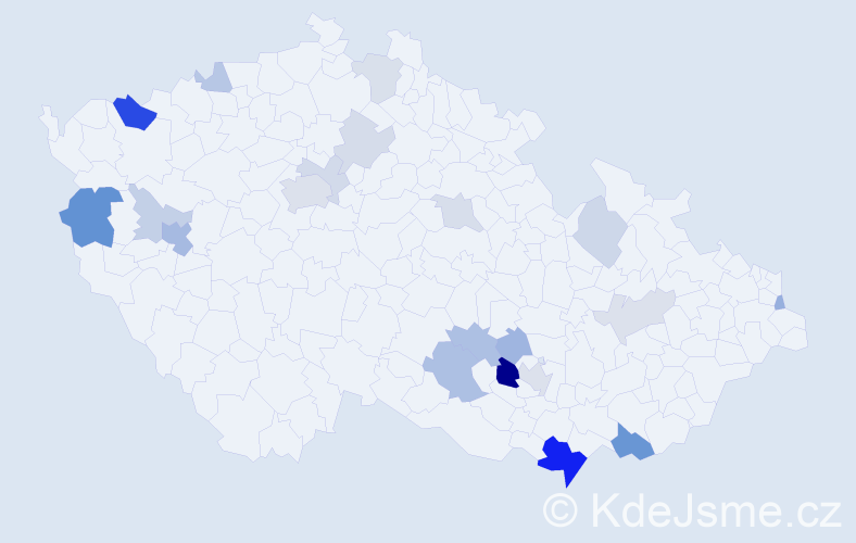 Příjmení: 'Malatová', počet výskytů 49 v celé ČR