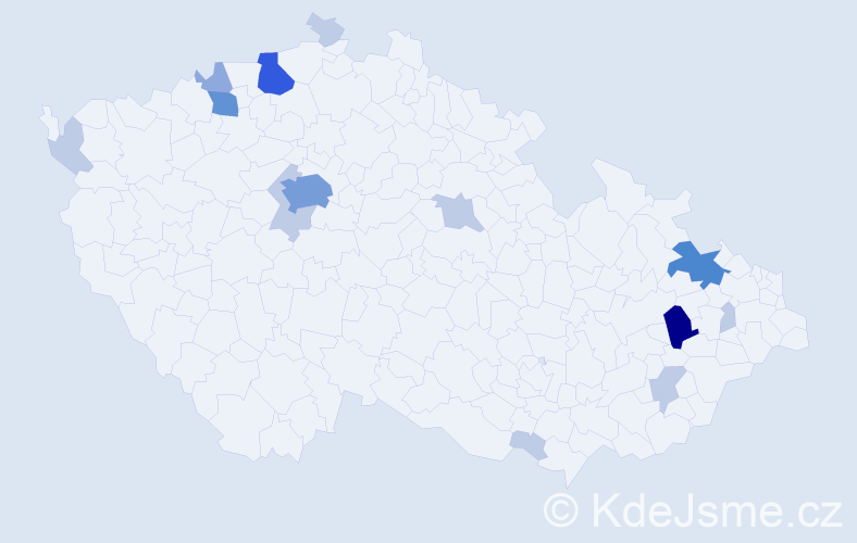 Příjmení: 'Pausová', počet výskytů 37 v celé ČR