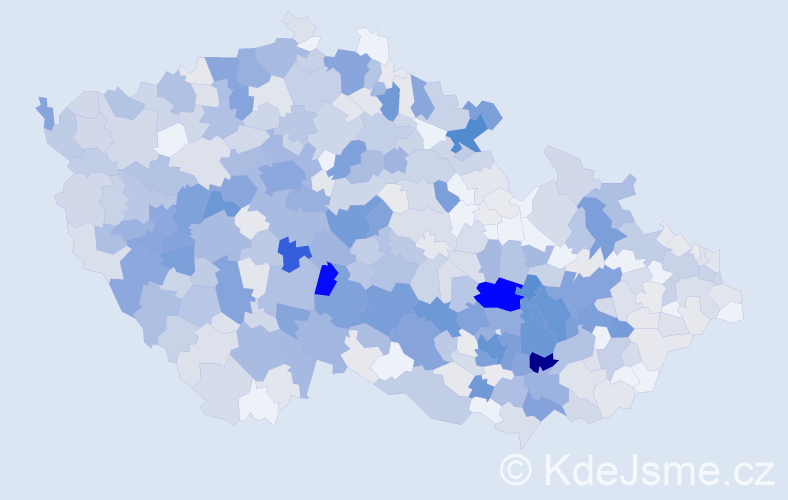 Příjmení: 'Vlach', počet výskytů 2640 v celé ČR