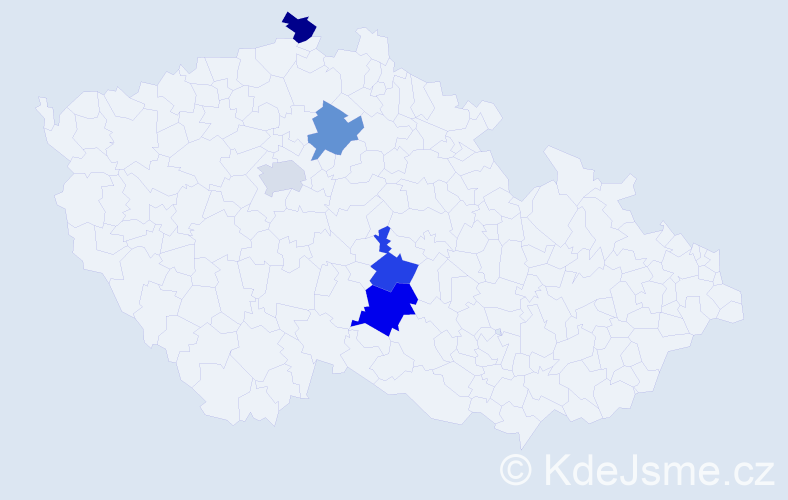 Příjmení: 'Ochir', počet výskytů 6 v celé ČR