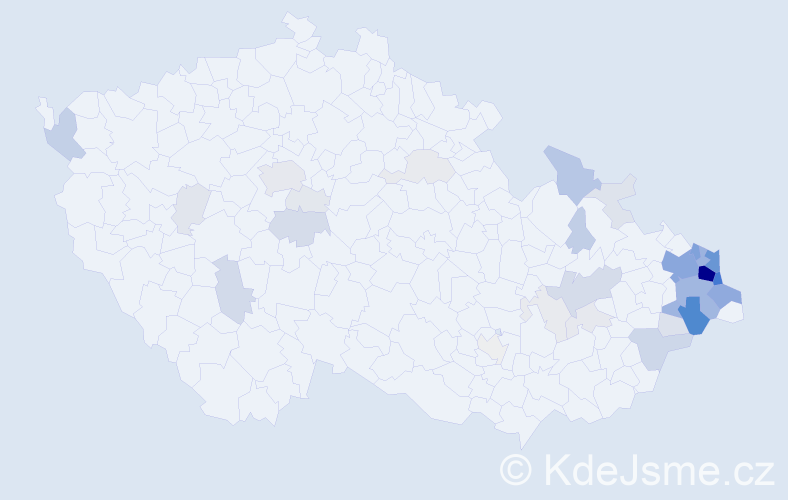 Příjmení: 'Fukala', počet výskytů 175 v celé ČR