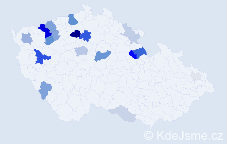 Příjmení: 'Keleš', počet výskytů 60 v celé ČR