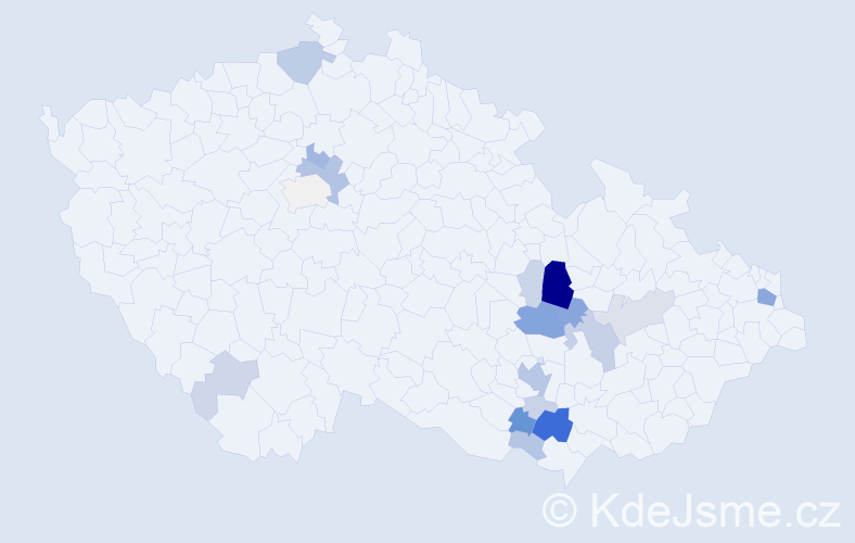 Příjmení: 'Gloc', počet výskytů 64 v celé ČR