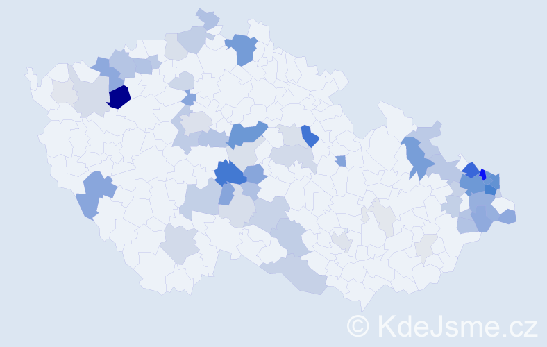 Příjmení: 'Chobot', počet výskytů 242 v celé ČR