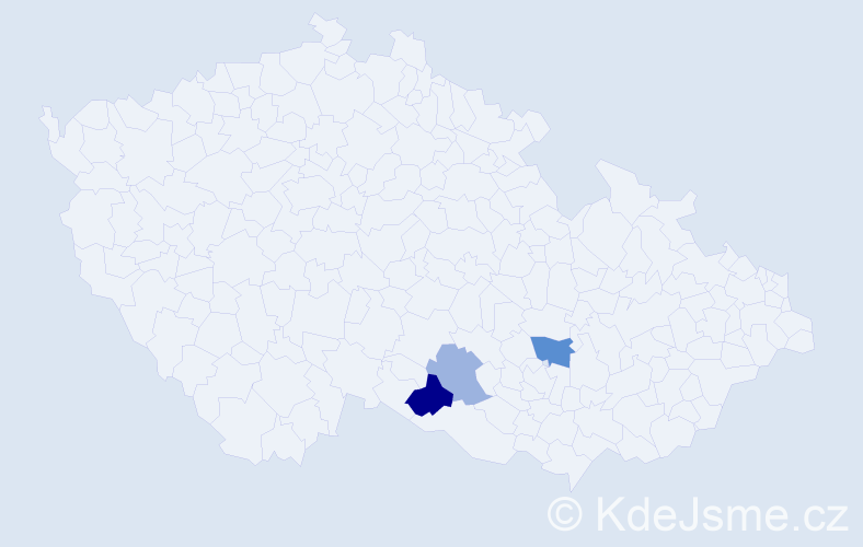 Příjmení: 'Kašparidesová', počet výskytů 5 v celé ČR