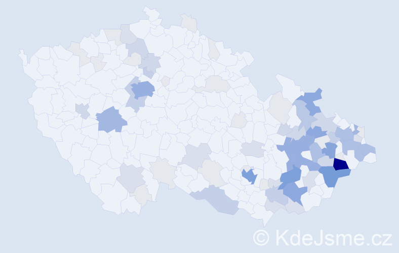 Příjmení: 'Bolfová', počet výskytů 272 v celé ČR