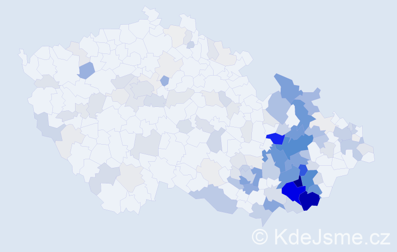 Příjmení: 'Kadlčík', počet výskytů 649 v celé ČR