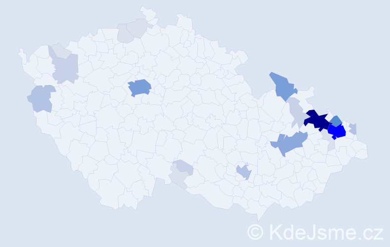 Příjmení: 'Klapuchová', počet výskytů 94 v celé ČR