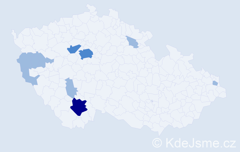Příjmení: 'Cimfe', počet výskytů 16 v celé ČR