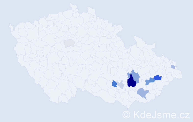 Příjmení: 'Potáčová', počet výskytů 29 v celé ČR