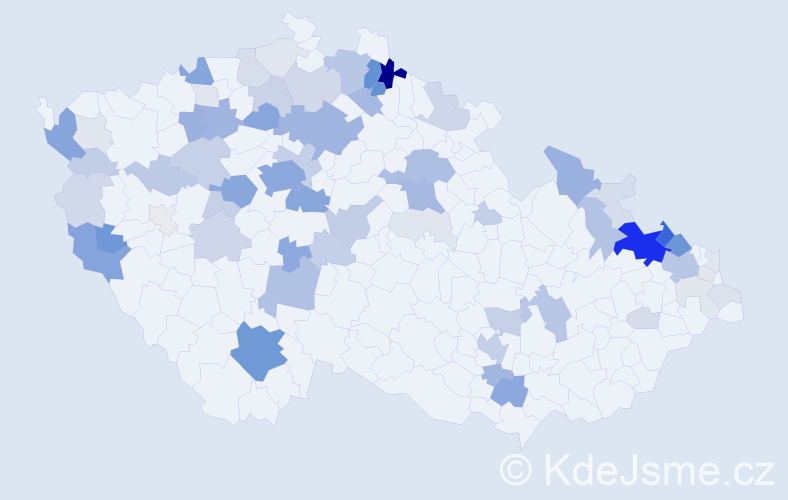 Příjmení: 'Herrmann', počet výskytů 262 v celé ČR