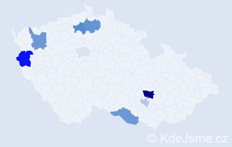 Příjmení: '"Bat-Ochir"', počet výskytů 9 v celé ČR
