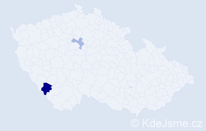 Příjmení: 'Kotsa', počet výskytů 5 v celé ČR
