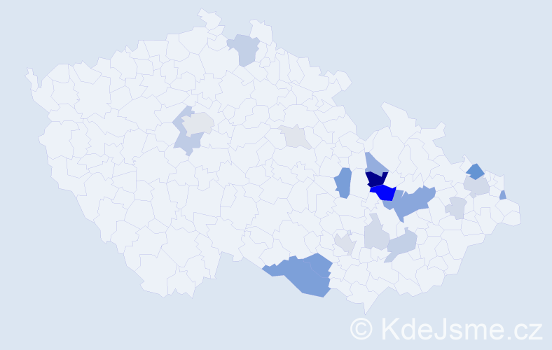 Příjmení: 'Saparová', počet výskytů 65 v celé ČR