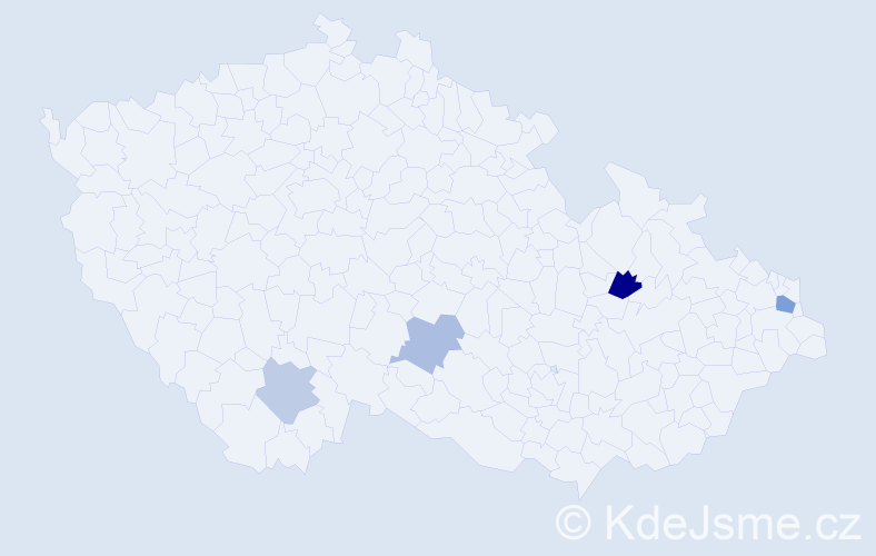 Příjmení: 'Denevová', počet výskytů 6 v celé ČR